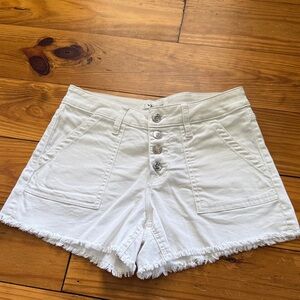 Vigoss White High-Waist Button Front Shorts
